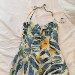 June & Hudson tropical blue and yellow jumpsuit